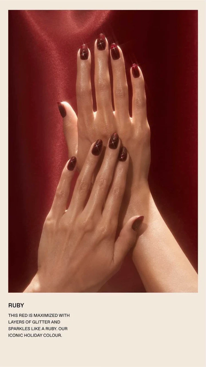 hand modeling gelcare gel nail polish ruby